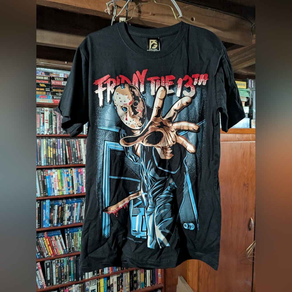 Friday 13th Jason Voorhees Movie Graphic Print T-shirt Black Medium Black Timber